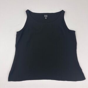 Eileen Fisher 100% Silk Black Tank Top Career Basic